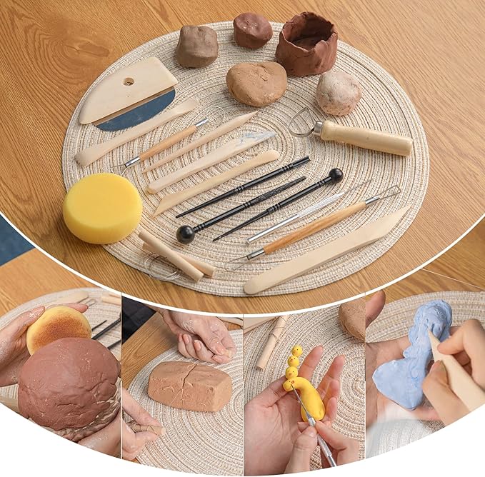 Pottery Tool Kit, Modeling Clay Sculpting Tools Kit, Ceramics Tools, Embossing - Image 3