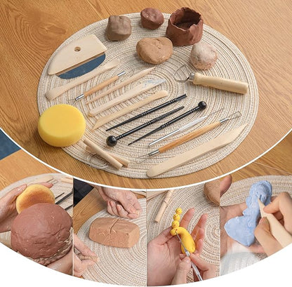 Pottery Tool Kit, Modeling Clay Sculpting Tools Kit, Ceramics Tools, Embossing - Image 3