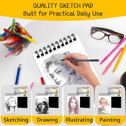 WINNER 5.5" x 8.5" Sketch Book, 68lb/100gsm White Acid Free Drawing Pad - Image 5