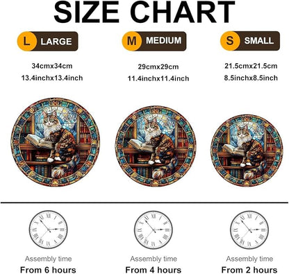 Wooden Puzzles Adults, Maine Cat Library Wooden Puzzles 100 Pieces, Unique - Image 5