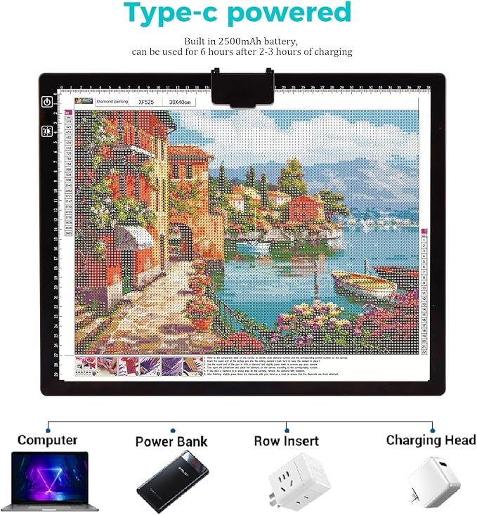 Rechargeable A3 LED Diamond Art Light Board, Tracing Light Box - Image 6