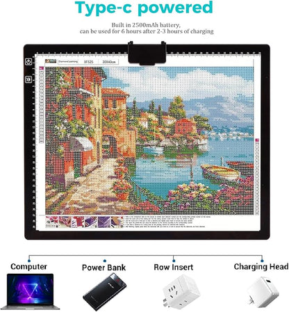Rechargeable A3 LED Diamond Art Light Board, Tracing Light Box - Image 6