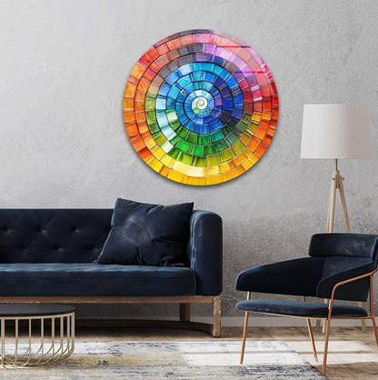My Photostation.com 31.5'' Diameter Radiant Spiral Spectrum Round Glass Wall - Image 4