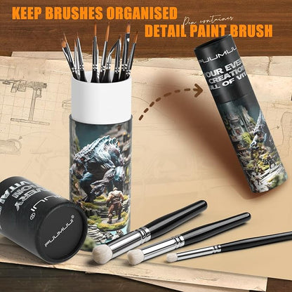 Miniature Paint Brushes with Domed Dry Brush Set - Image 7