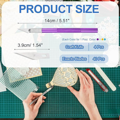 MECCANIXITY 4 Pcs Exacto Knife, Craft Hobby Knife - Image 2