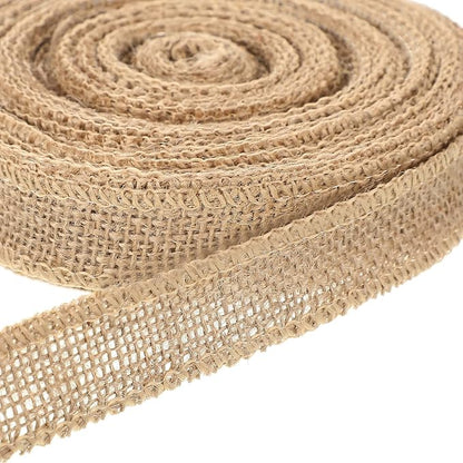 20 Yard 1 Inches Burlap Ribbon Wide Jute Ribbon Natural Burlap Fabric Roll - Image 3