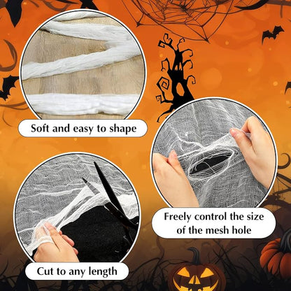 Boao Halloween Cheese cloth 29.92 x 590.55 Inch White Cheesecloth Roll - Image 3
