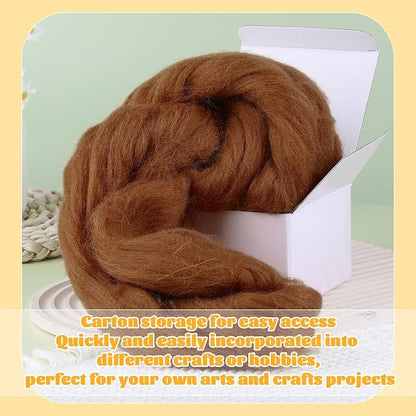 3.53oz Wool Roving Yarn, Wool Felting Supplies, Pure Wools, Chunky Yarn - Image 8