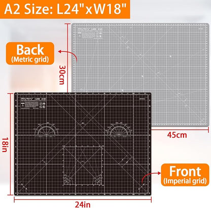 A2 Cutting Mat around 18" x 24", Self Healing Double Sided 5-Ply Mat - Image 2