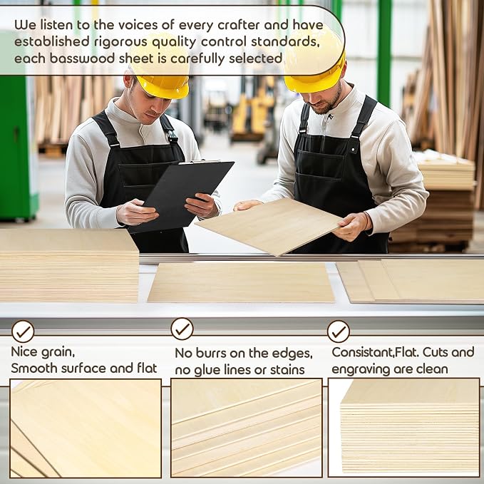 12 PCS 12x20x1/8 Inch Basswood Sheets, MAPRIAL Smooth 3mm Plywood - Image 3