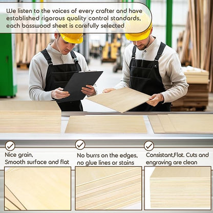 12 PCS 12x20x1/8 Inch Basswood Sheets, MAPRIAL Smooth 3mm Plywood - Image 3