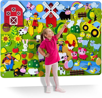 QUOKKA Farm Felt Board for Toddlers by QUOKKA
