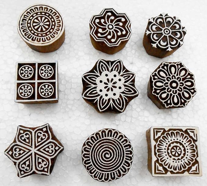 Handcarved Wooden Block Printing Stamps - Image 2