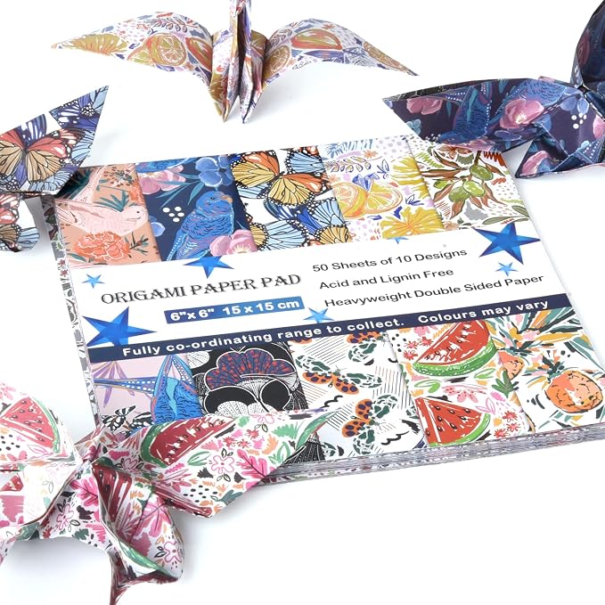 Origami Paper Kit 100 Sheets 6 Inch Square Double Sided Color 20 Vivid Colors - Image 5