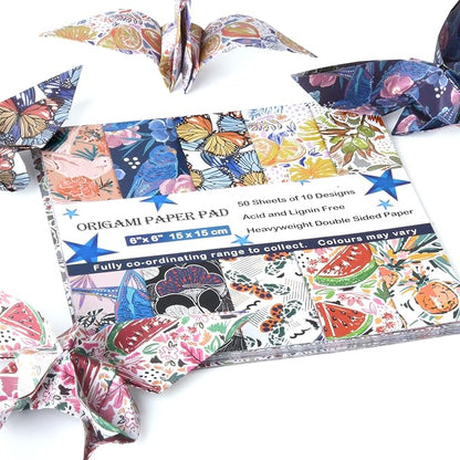 Origami Paper Kit 100 Sheets 6 Inch Square Double Sided Color 20 Vivid Colors - Image 5
