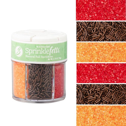 Sweets Indeed Natural Fall Sprinkles 6-Cell Jar – 2.75 oz | Dye-Free Chocolate by SweetsIndeed