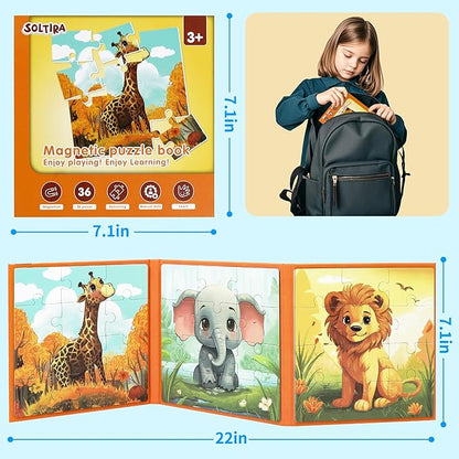 Puzzles for Kids Ages 3-5 36PCS-3 Animal Themes Magnetic Puzzles for Kids 4-6 - Image 4