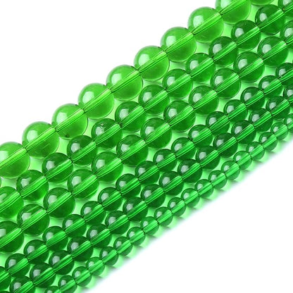 60pcs 6mm Smooth Green Crystal Glass Quartz Beads Round Loose Beads - Image 5
