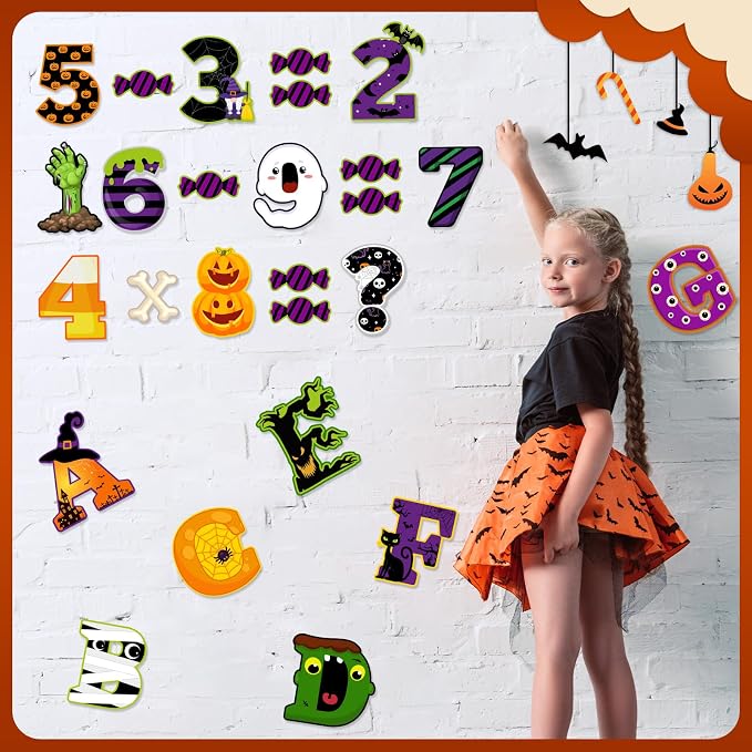 Faccito 176 Pcs Halloween Bulletin Board Decorations Letters Numbers Alphabet - Image 5