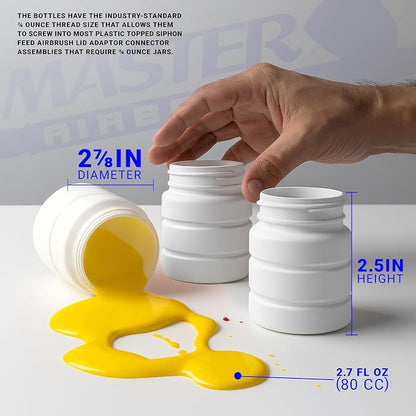 Master Airbrush TB-006 Empty 2.7-Ounce Plastic Jar Bottles - Image 5