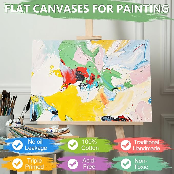 FUMILE Canvas Boards for Painting 8x10, 26 Pack Canvases Primed Acid Free Blank - Image 3