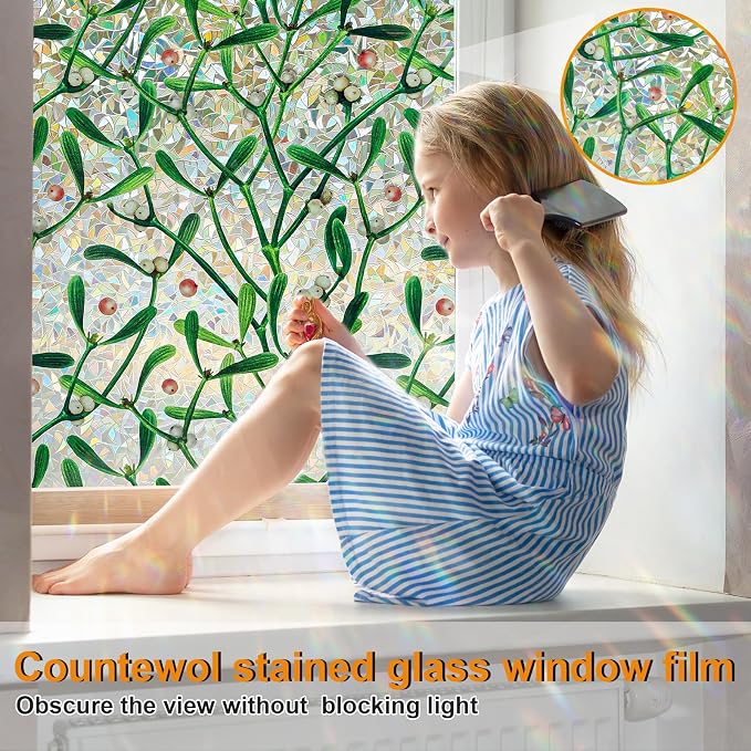 Window Privacy Film Stain Glass Window Film Rainbow Window Film Window clings - Image 4