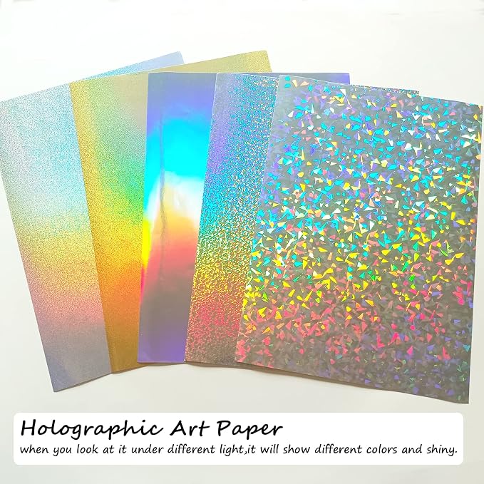 A4 Glitter Embossed Metallic Foil Paper Pack - Image 5