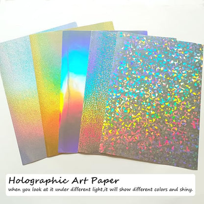 A4 Glitter Embossed Metallic Foil Paper Pack - Image 5