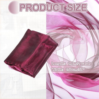MECCANIXITY Iridescent Sheer Organza Fabric, 2 Yards x 59 Inches Solid - Image 2