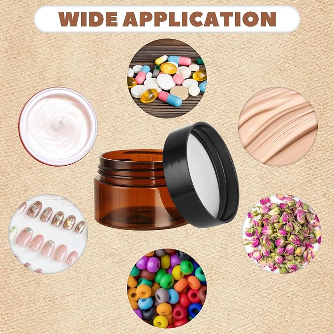 100 Pack 1oz Amber Plastic Jars - Image 7