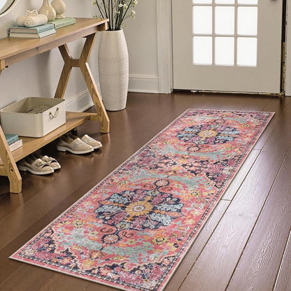 Lahome Bohemian Floral Medallion Runner Rug by Lahome