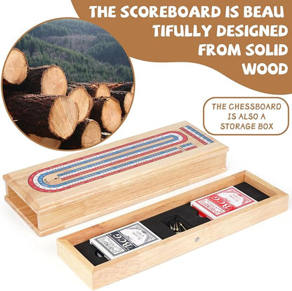 Wooden Cribbage Board Game Set - Image 4