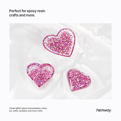 Hemway Glitter for Resin 100g Rose Pink Holographic Metallic Crystals for Epoxy - Image 4