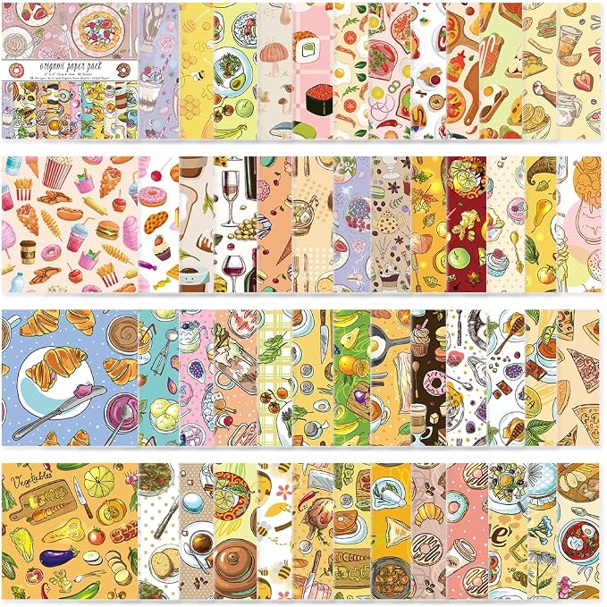 Origami Paper Kit 50 Sheets 70GSM 6 Inch Square Double Sided Color 50 Vivid by Bestartsuppliesforyou