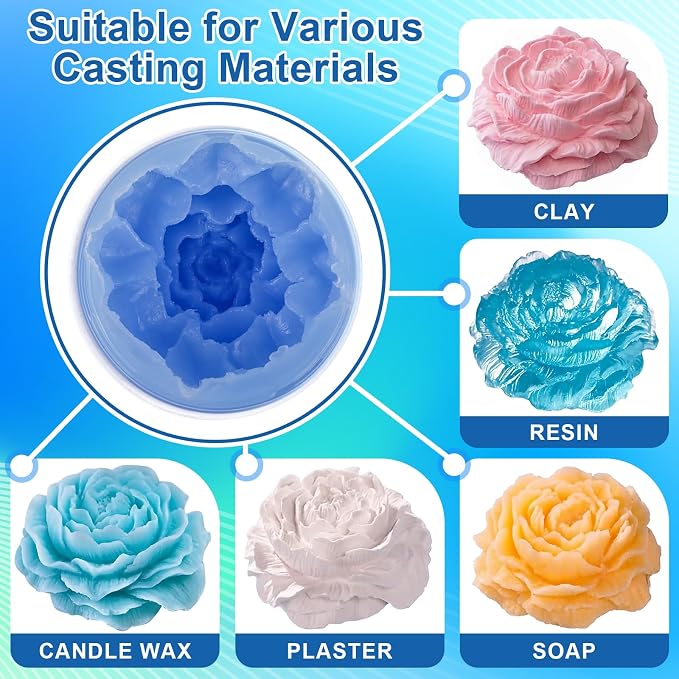 Silicone Mold Making Kit, 22oz 15A Elastic Liquid Silica Gel, Color Sapphire - Image 5