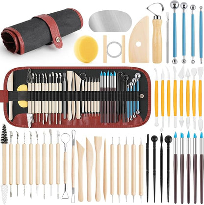 UUSYCUN 48PCS Pottery Tools for Sculpting, Clay Tool Kit for Carving, Modeling by UUSYCUN