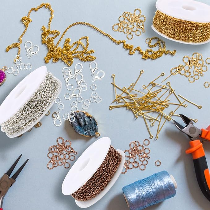 Jishi 30ft Jewelry Making Chains Bulk 2mm Necklace Chains - Image 4