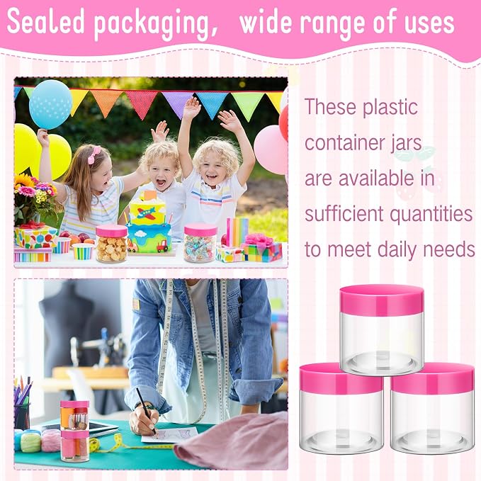 SATINIOR 12 Pack 8 oz Plastic Container Jars - Image 6