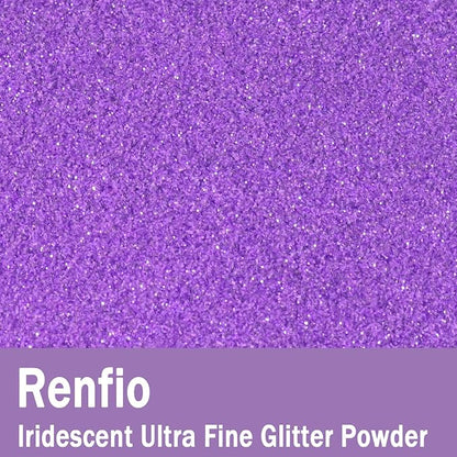 Renfio Iridescent Ultra Fine Glitter Powder Resin Supplies Glitters 1.94 Oz PET - Image 2