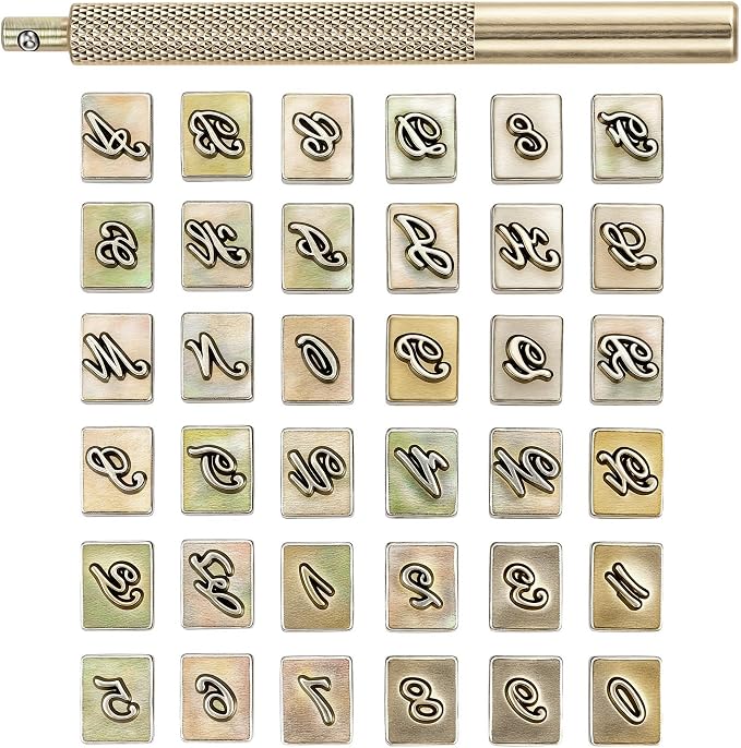Yoption 37 Pieces Leathercarft Stamping Tool Set, 6mm Alphabet Letters and by Yoption