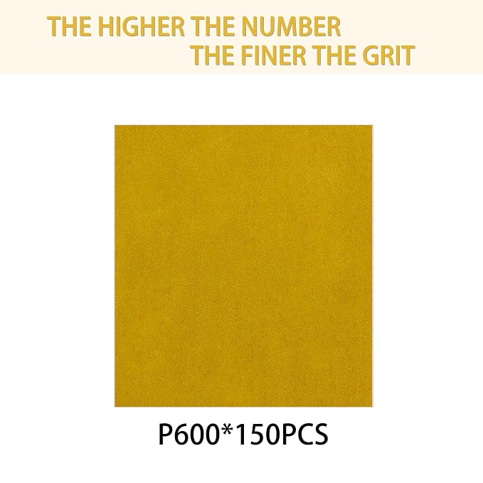 150PCS 600 Grit Gold Sanding Discs, 5-Inch 8-Hole Sandpaper - Image 2