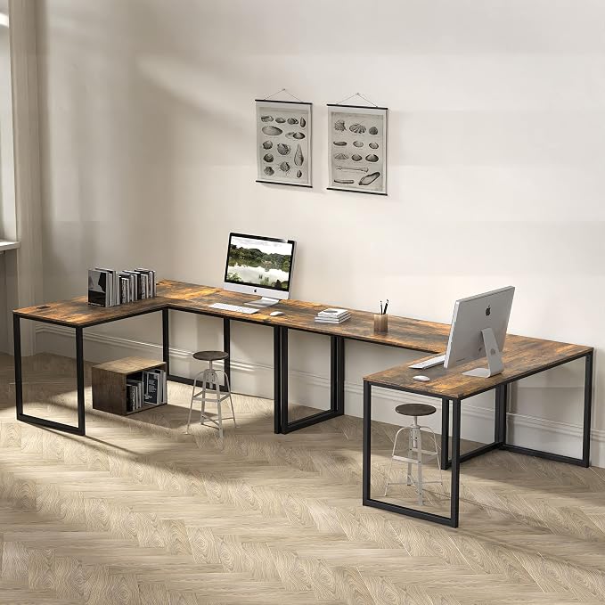 SHW Mission 48-Inch Home Office Computer Desk, Rustic Brown - Image 7