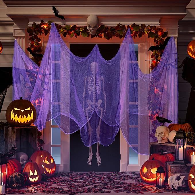 Boao Halloween Cheese cloth 29.92 x 590.55 Inch Purple Cheesecloth Roll - Image 5
