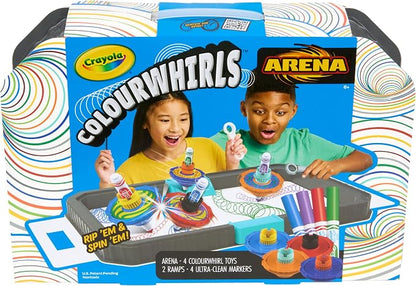 Crayola Colourwhirls Battle Arena Art Game, DIY Gyro Spin Art Toy, 4 Battling - Image 2