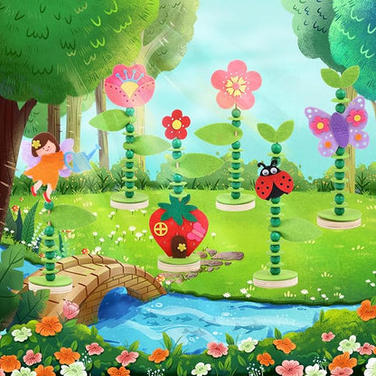 Coola Craft Kit Set for Preschool Kids, Educational Felt & Wood Flower Fairy - Image 2