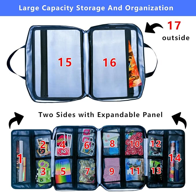 17-Pocket Board Game Organizer Carry Case - Image 3