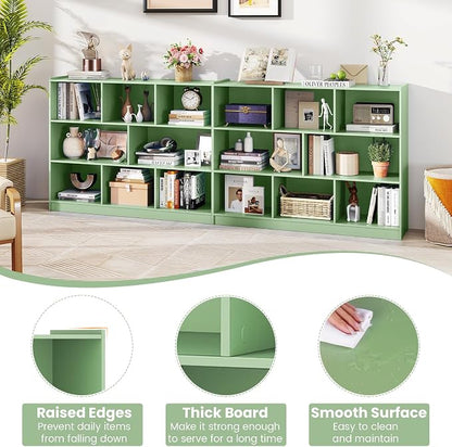KOTEK Toy Storage Organizer, 5 Cubby Kids Bookshelf, Wooden 3-Tier Bookcase - Image 6