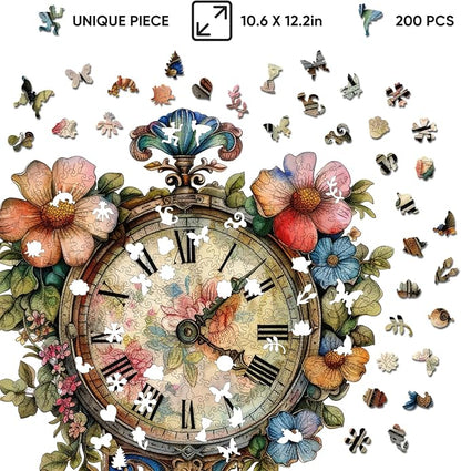 Wooden Jigsaw Puzzles 500 Pieces, Flower Clock Wooden Puzzles - Image 5