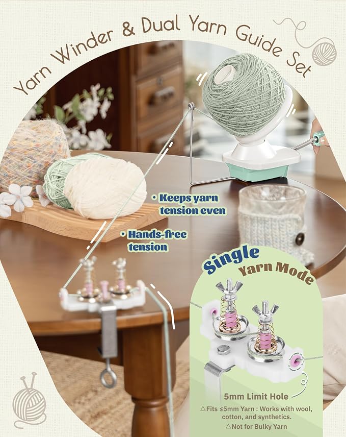 Adhafera Yarn Winder with Guide, Yarn Ball Winder - Image 2