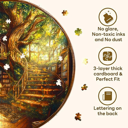Round Puzzles for Adults 1000 Pieces, Hard Difficult Challenging Puzzles for - Image 5